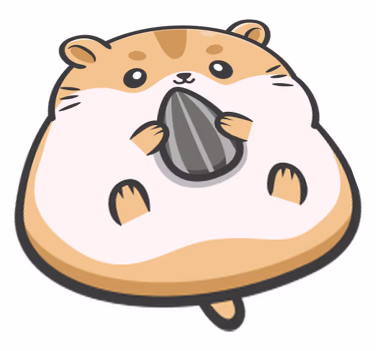 Cute hamster graphic animal vinyl rug - TenStickers