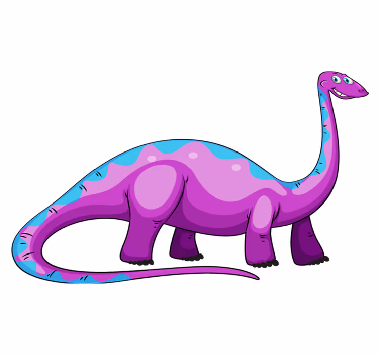 Playful purple dinosaur animal vinyl rug - TenStickers