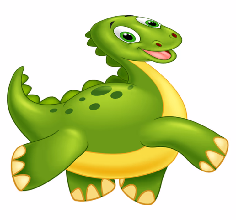 Cute green dinosaur animal vinyl rug - TenStickers