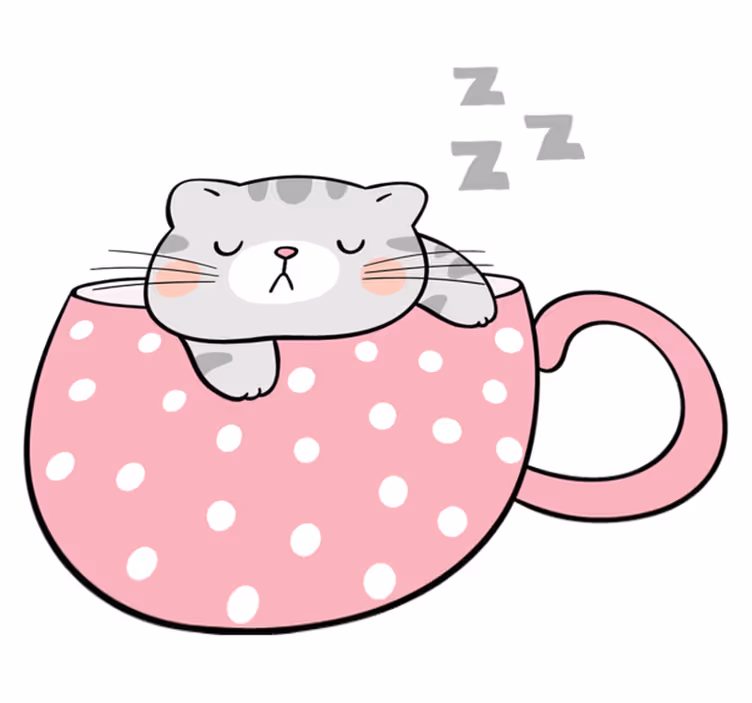 Animal vinyl rug sleeping cat mat - TenStickers