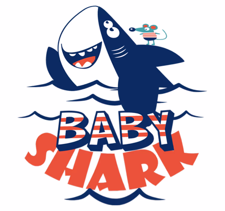 Happy shark character animal vinyl rug - TenStickers