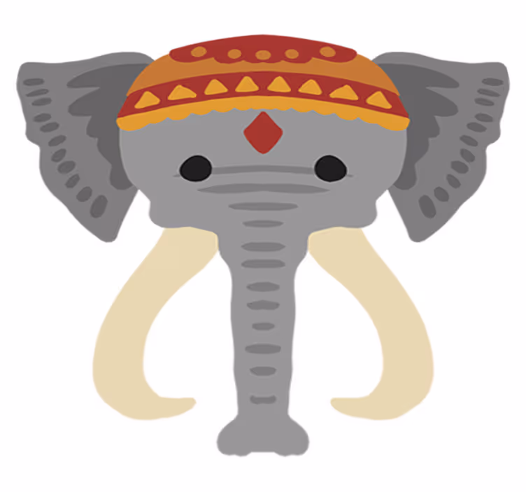 Animal vinyl rug elephant head design - TenStickers