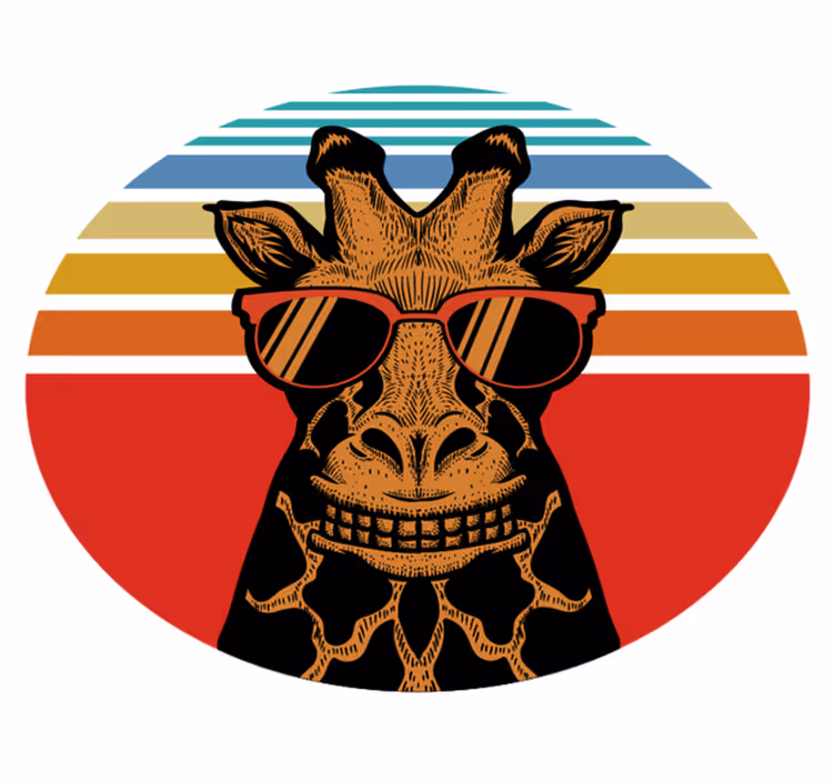 Cool sunglasses giraffe animal vinyl rug - TenStickers
