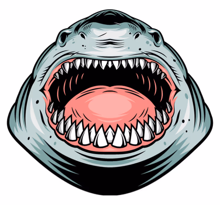 Ferocious shark head animal vinyl rug - TenStickers