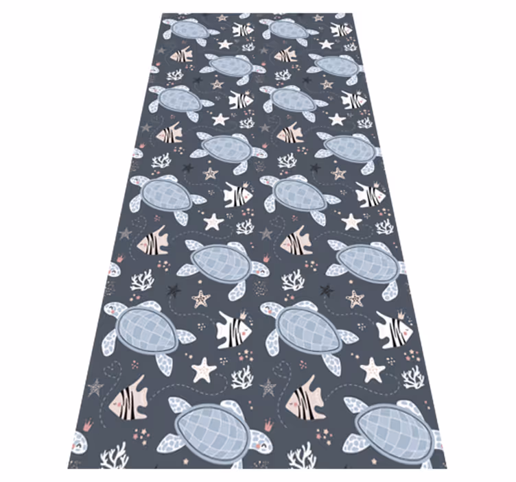 Animal vinyl rug turtles and fish under sea - TenStickers