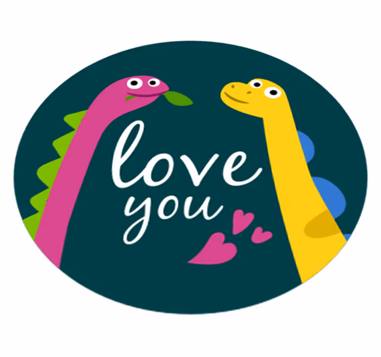 Love you dinosaur animal vinyl rug - TenStickers