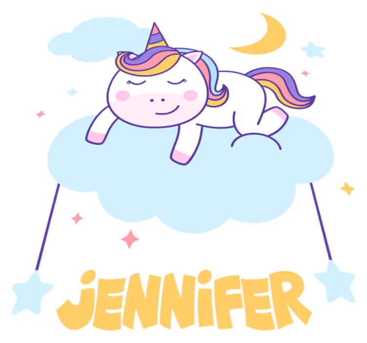 Animal vinyl rug with personalized sleeping unicorn - TenStickers