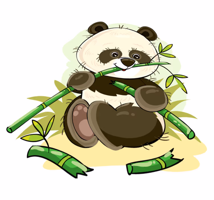 Cute panda emblem animal vinyl rug - TenStickers