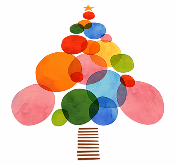 Christmas vinyl rug in vibrant watercolor design - TenStickers