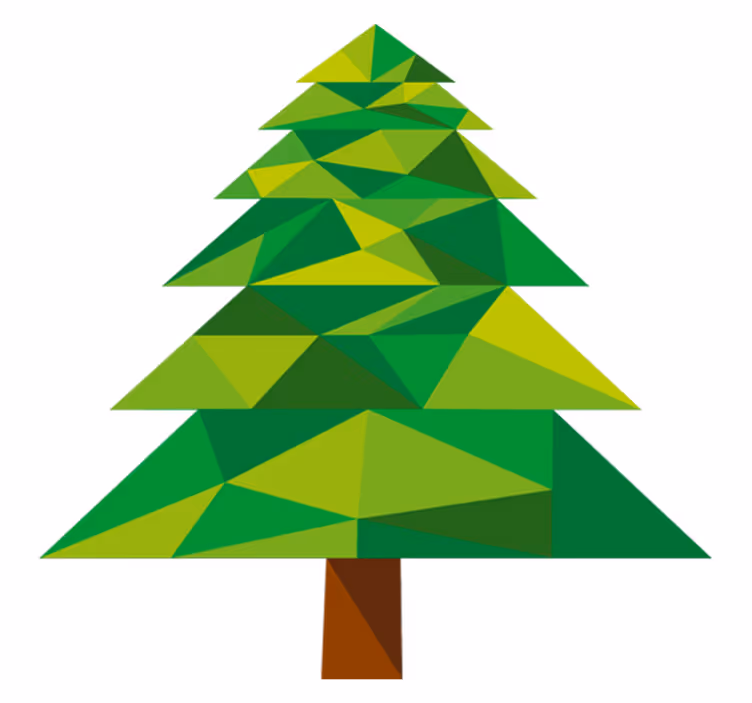 Christmas vinyl rug geometric pine design - TenStickers