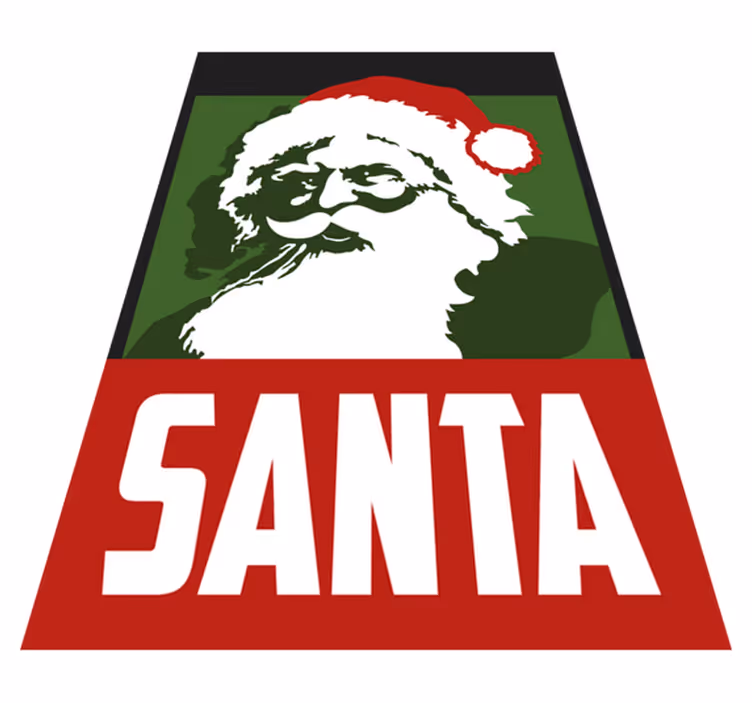 Christmas vinyl rug featuring realistic santa claus - TenStickers