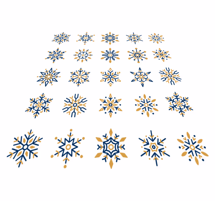 Christmas vinyl rug 25 unique snowflakes design - TenStickers