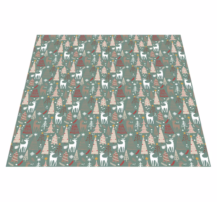 Christmas vinyl rug with christmas forest design - TenStickers