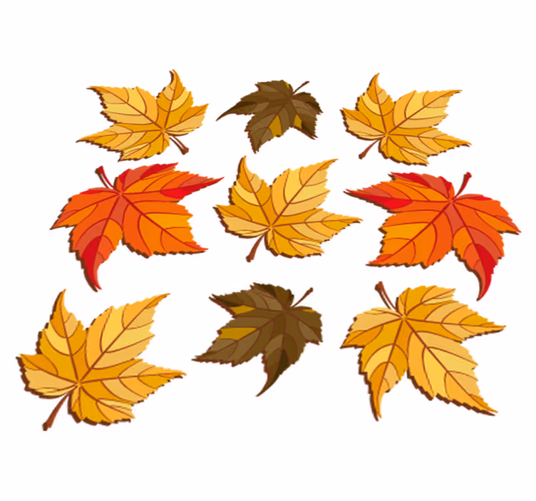 Floral vinyl rug with autumn leaves design - TenStickers