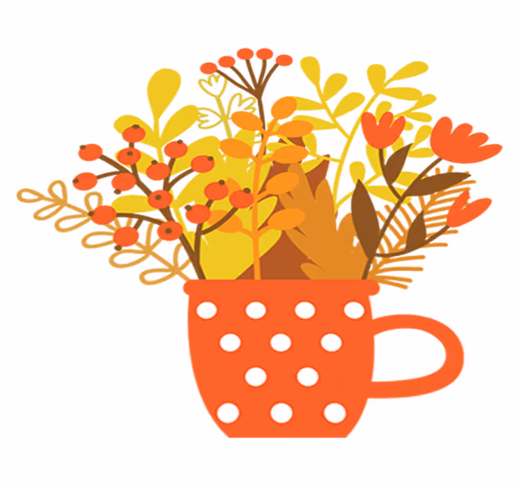 Floral vinyl rug autumn vase - TenStickers