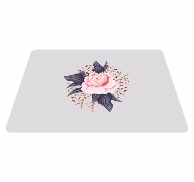 Floral vinyl rug with stunning pink design - TenStickers