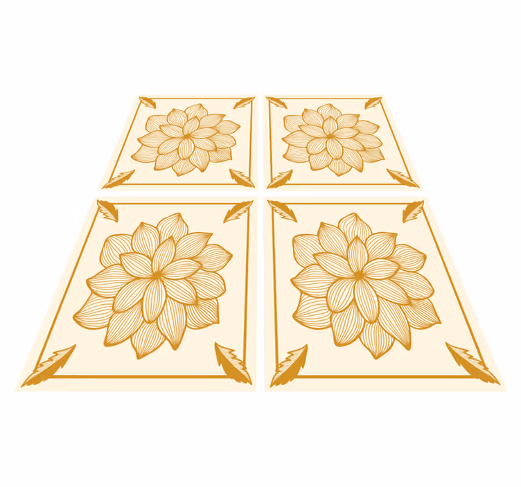 Floral vinyl rug floral bandana paisley tile - TenStickers