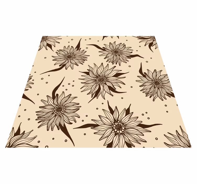 Old sunflower floral vinyl rug - TenStickers
