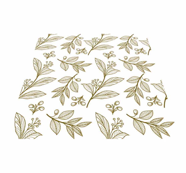 Floral vinyl rug with botanical leaves pattern - TenStickers