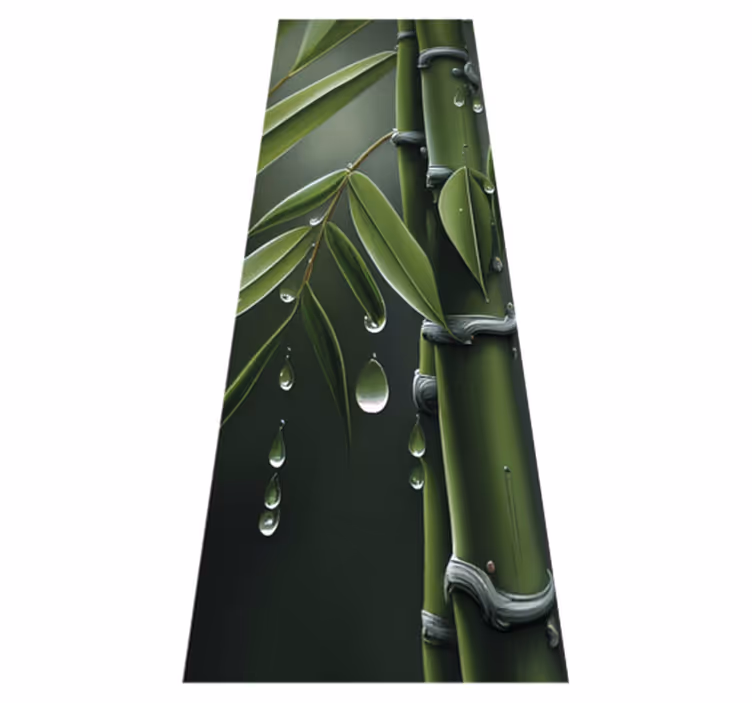 Bamboo with drops floral vinyl rug - TenStickers