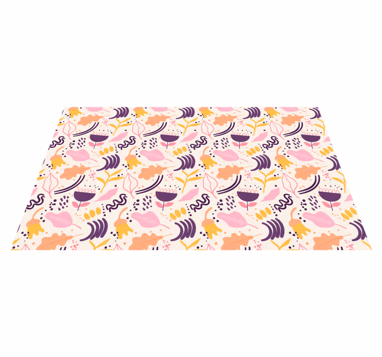Lively floral inspiration floral vinyl rug - TenStickers