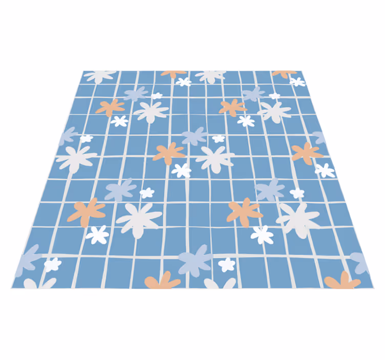 Floral element illustration floral vinyl rug - TenStickers