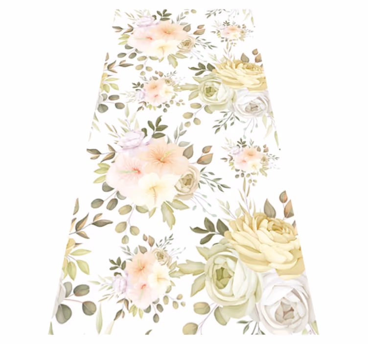 Floral vinyl rug with beautiful floral pattern - TenStickers