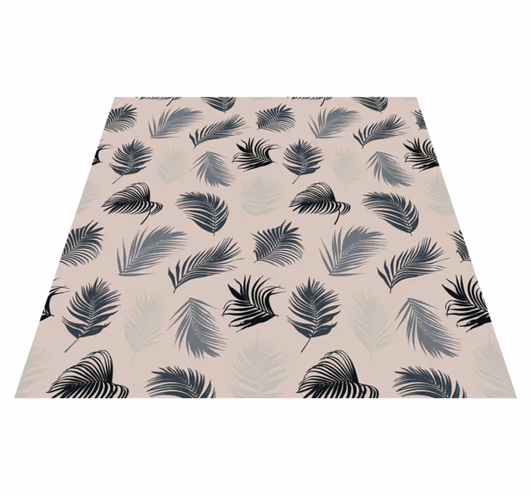 Floral vinyl rug with a lush blend of palm leaves - TenStickers