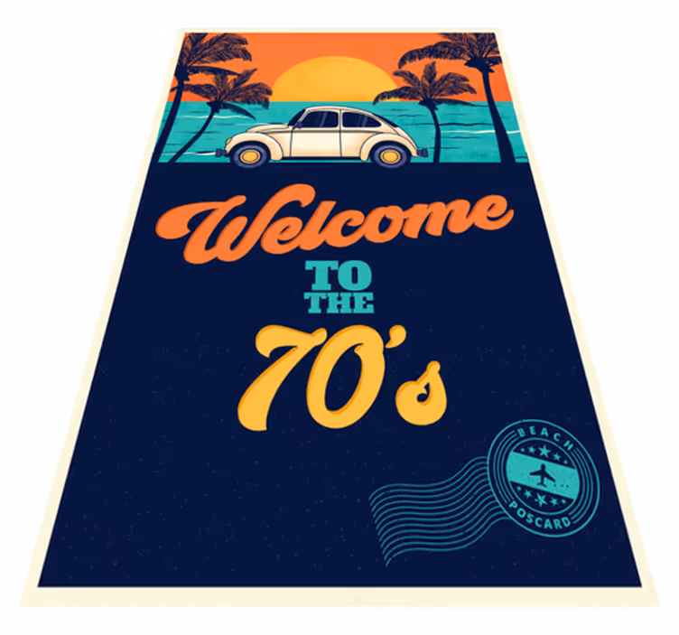Vintage vinyl rug groovy vibes from the 70's - TenStickers