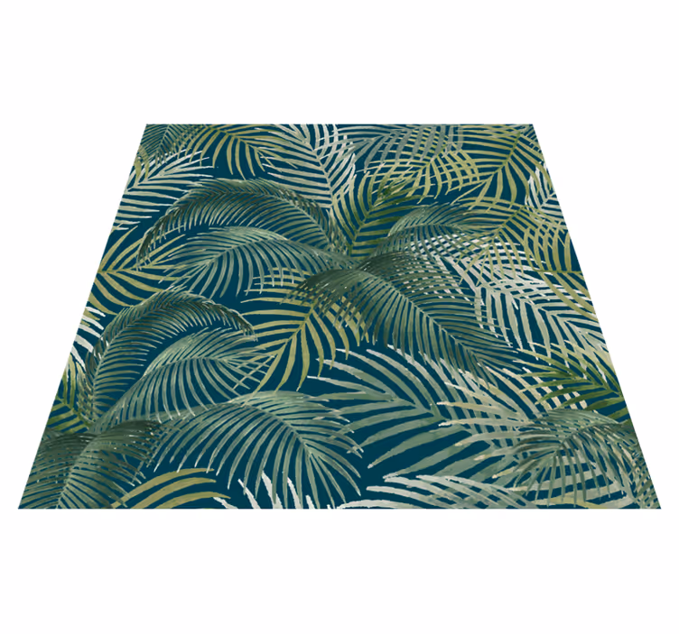 Floral vinyl rug with tropical leaf design - TenStickers