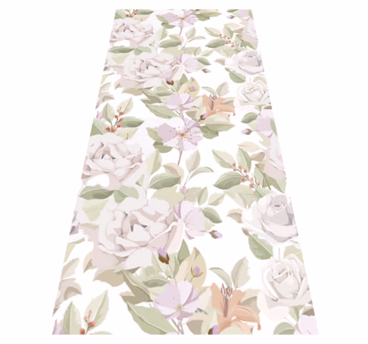 Floral vinyl rug with elegant floral design - TenStickers