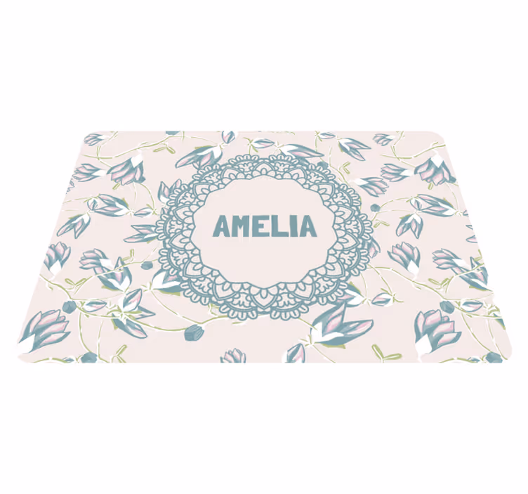 Floral vinyl rug with greenery elegance - TenStickers