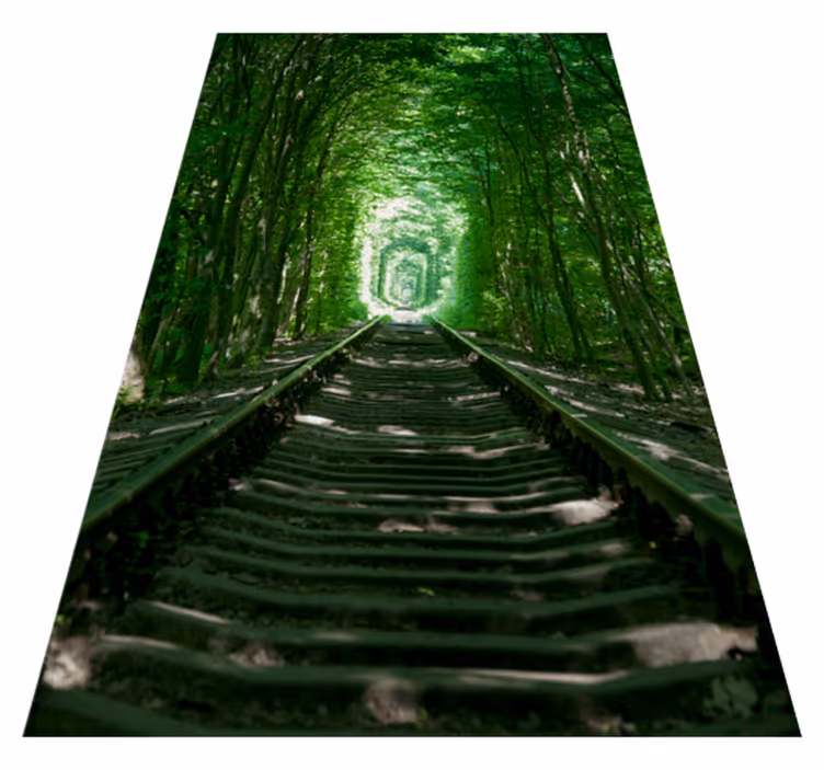 Floral vinyl rug with path and trees design - TenStickers