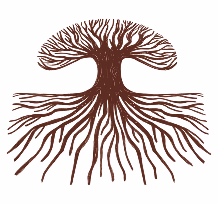 Floral vinyl rug tree of life deep roots - TenStickers