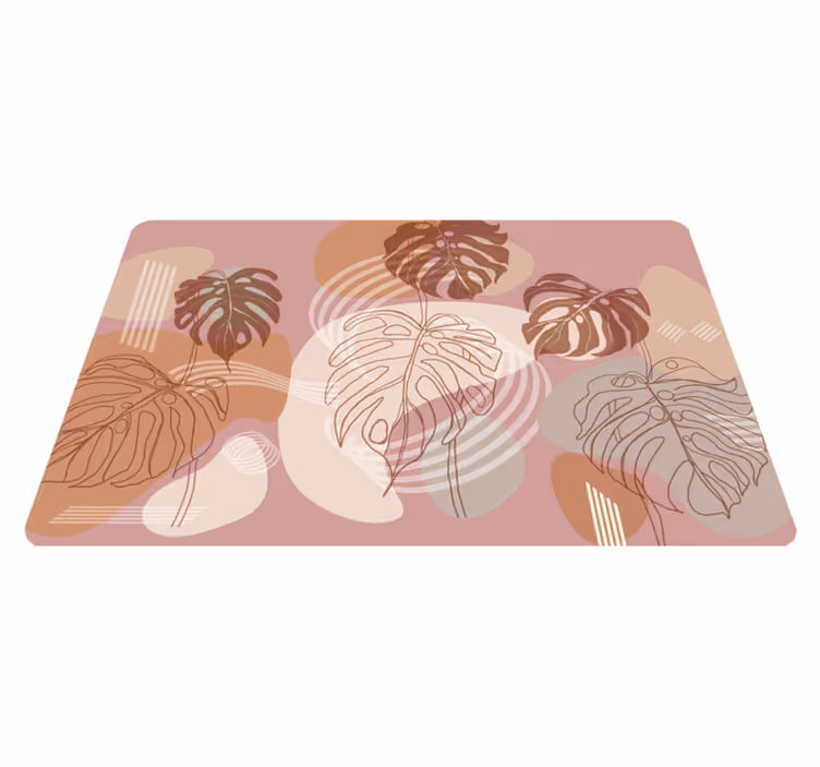 Floral vinyl rug with continuous leaf design - TenStickers