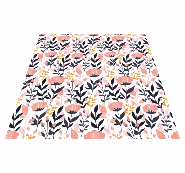 Floral vinyl rug with pink blossoms - TenStickers