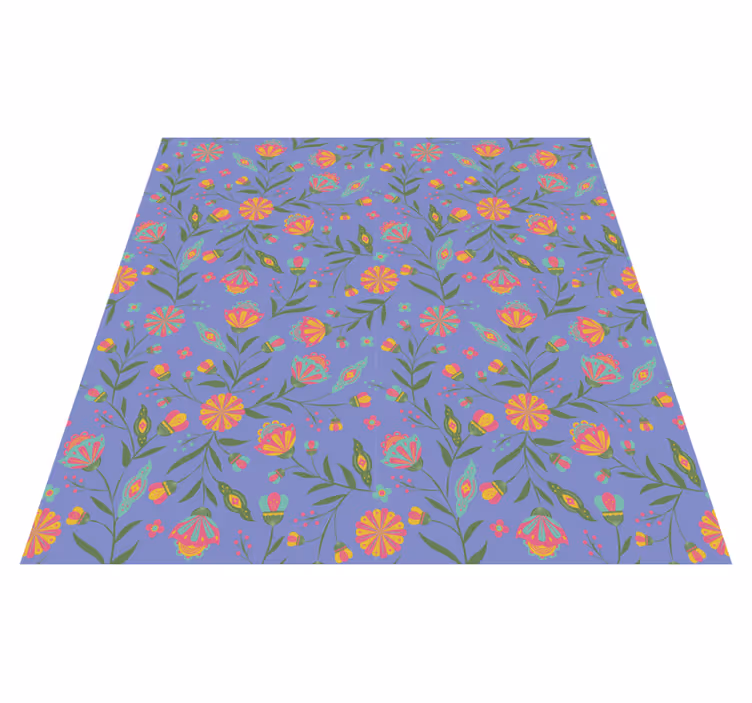 Floral vinyl rug with adorable design for kids - TenStickers