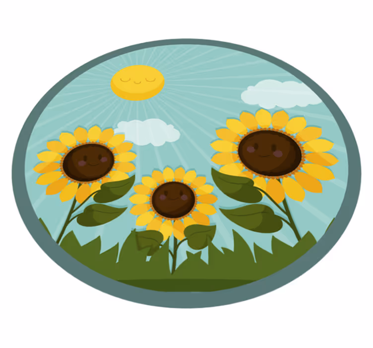 Floral vinyl rug flowers in the sun - TenStickers