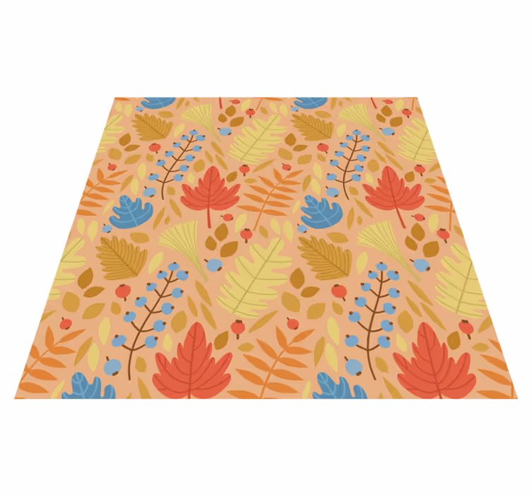 Floral vinyl rug with cute autumn leaves design - TenStickers