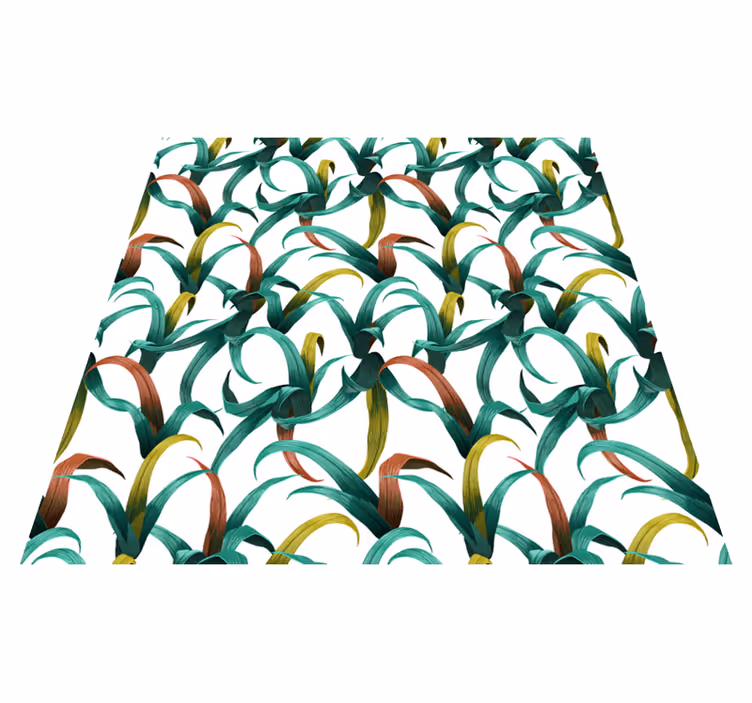 Floral vinyl rug with beautiful tropical plants design - TenStickers