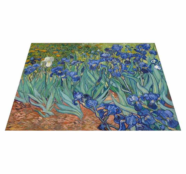Floral vinyl rug with van gogh flowers design - TenStickers