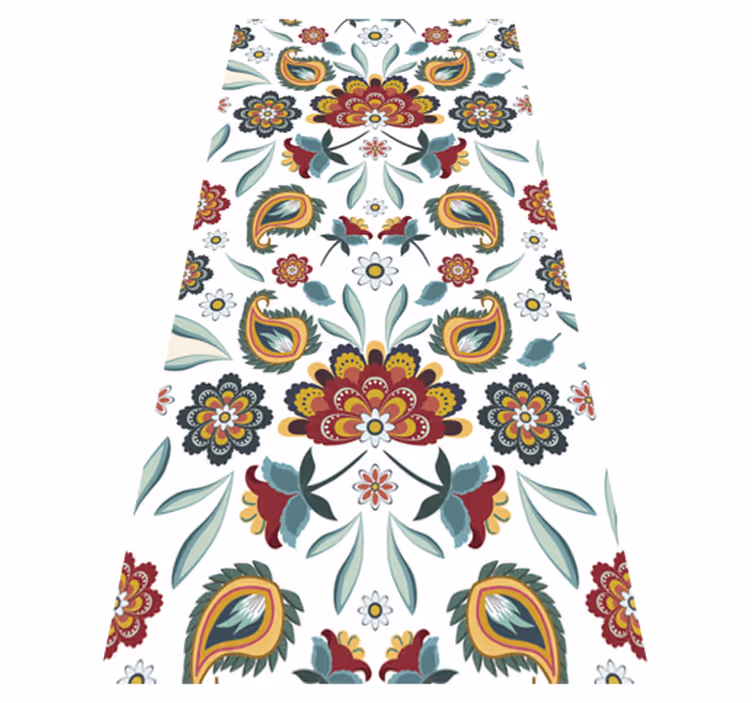 Ethnic floral style floral vinyl rug - TenStickers