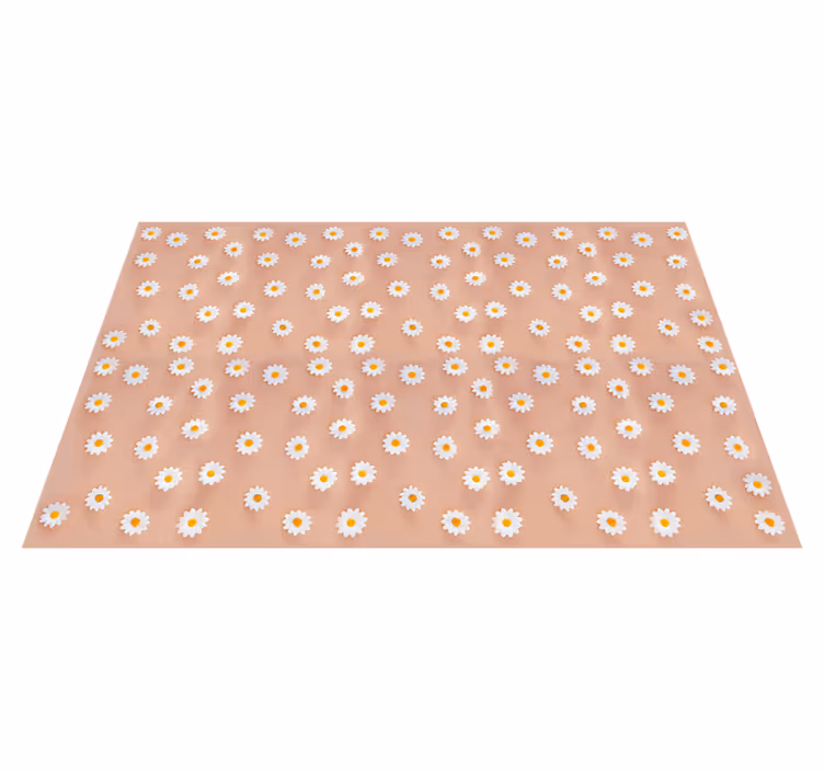 Flower rug with modern daisy design - TenStickers