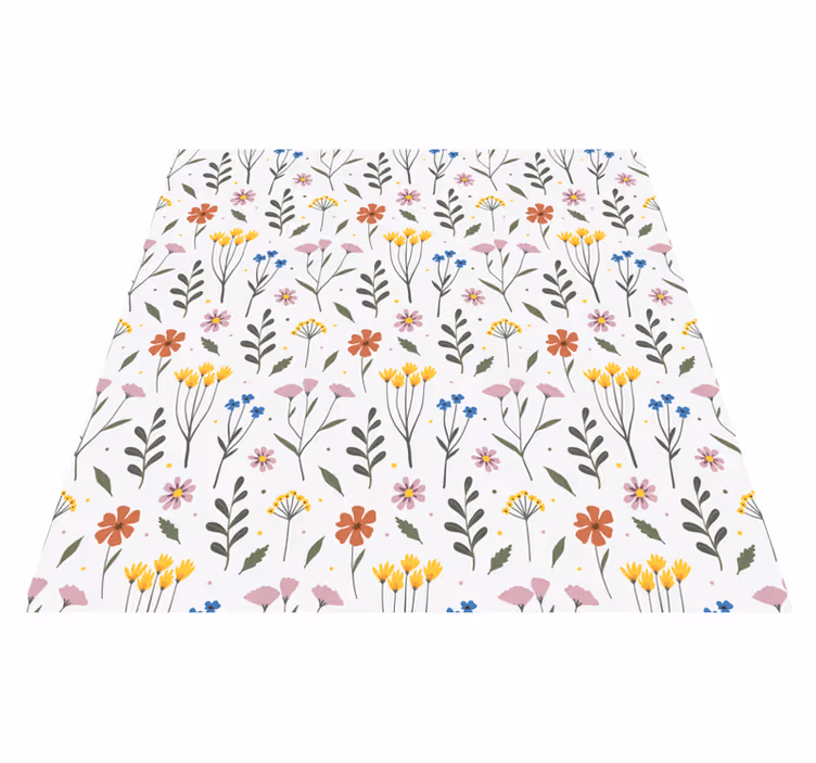 Flower rug with garden multicolor floral pattern - TenStickers