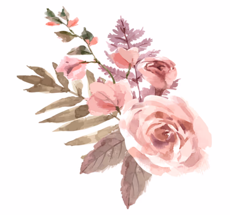 Flower rug watercolor floral design - TenStickers