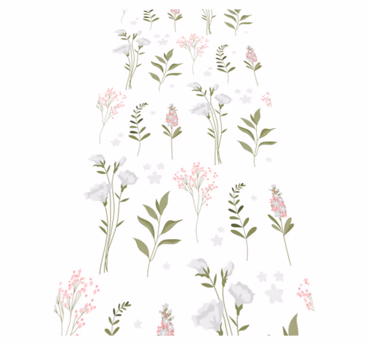 Flower rug with minimalistic wildflower design - TenStickers