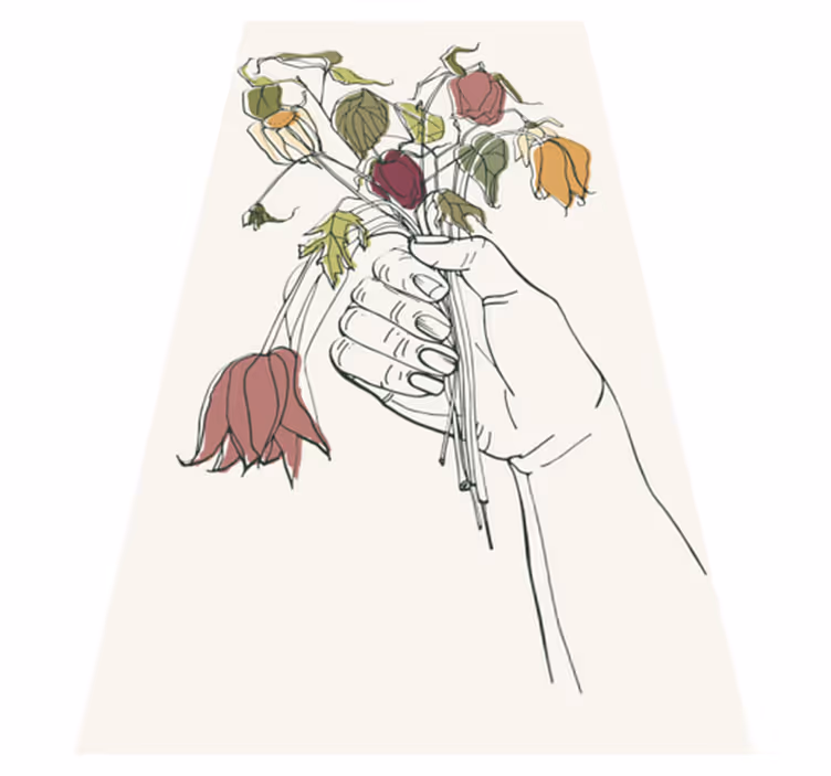 Withered flowers flower rug - TenStickers