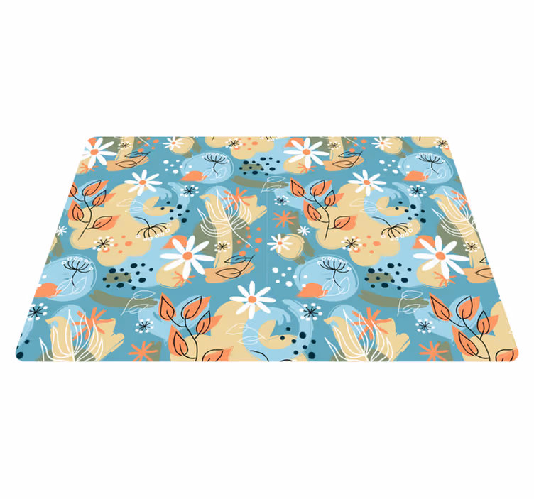 Flower rug abstract flat floral design - TenStickers