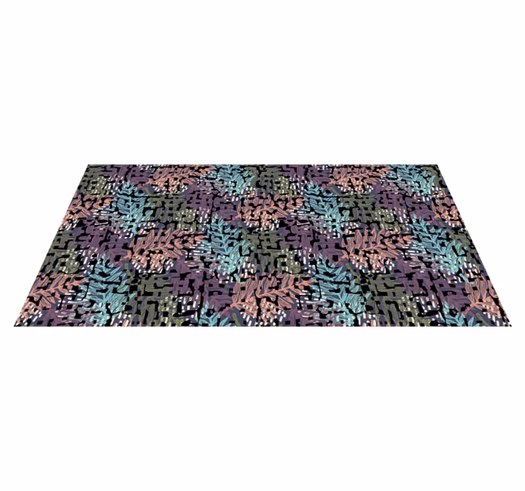 Colorful original splashy flora floral vinyl rug - TenStickers
