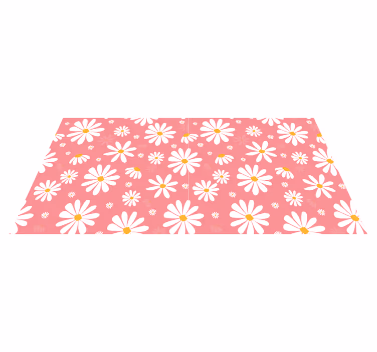 Floral vinyl rug vintage daisy flowers design - TenStickers